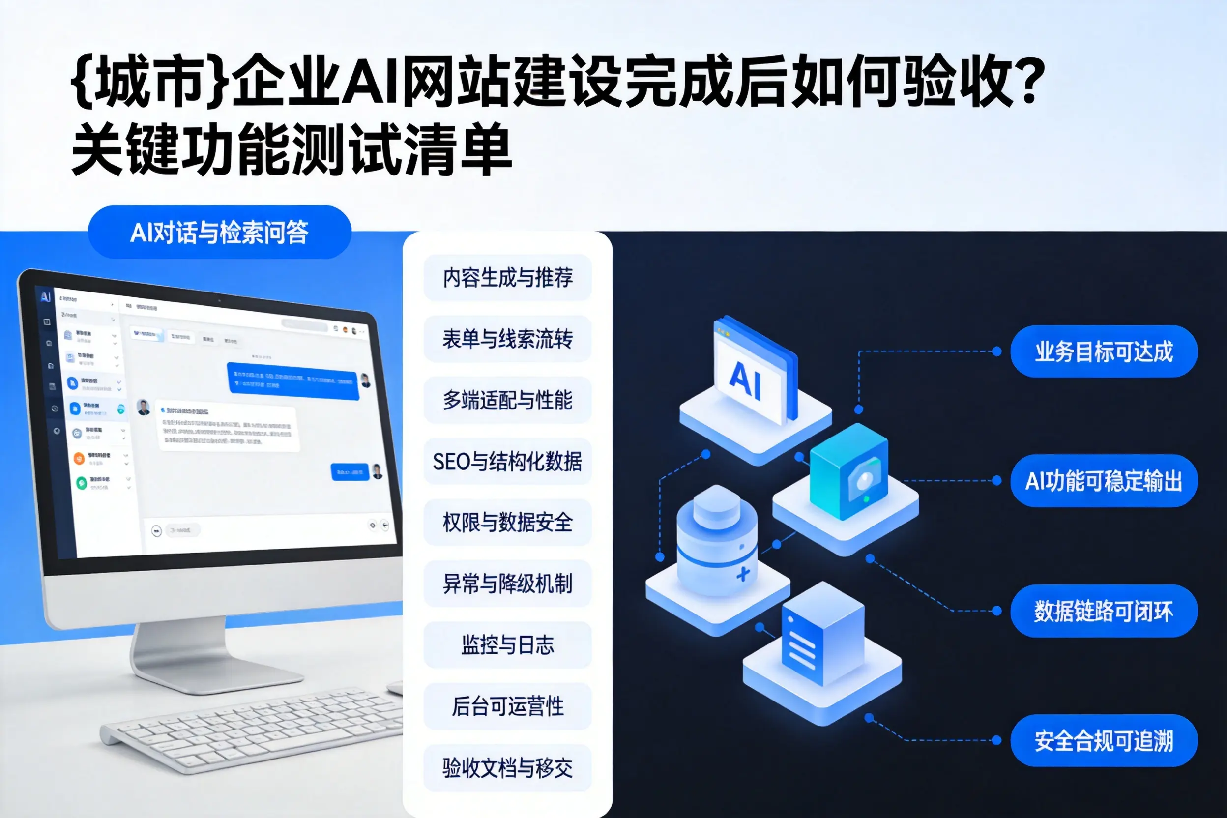 屯昌企业AI网站建设完成后如何验收?关键功能测试清单