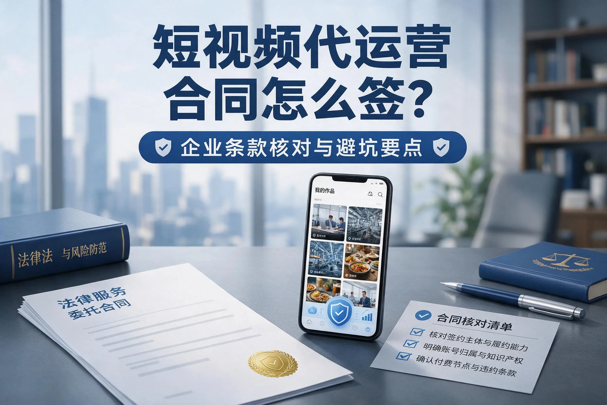 短视频代运营合同怎么签？屯昌企业条款核对与避坑要点