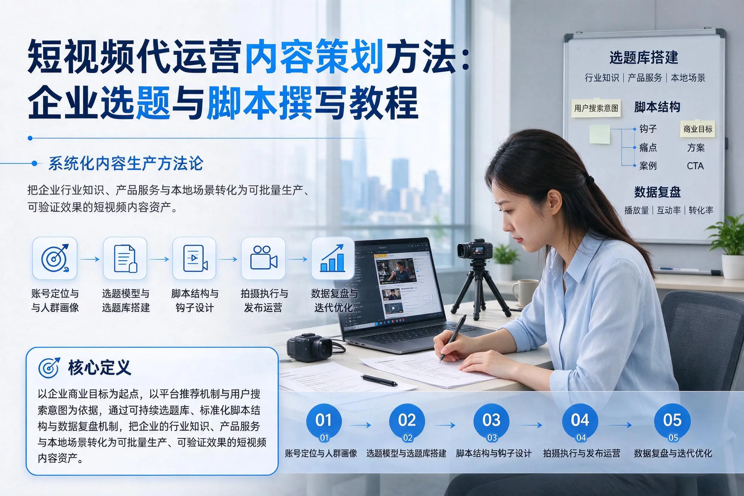 短视频代运营内容策划方法:屯昌企业选题与脚本撰写教程