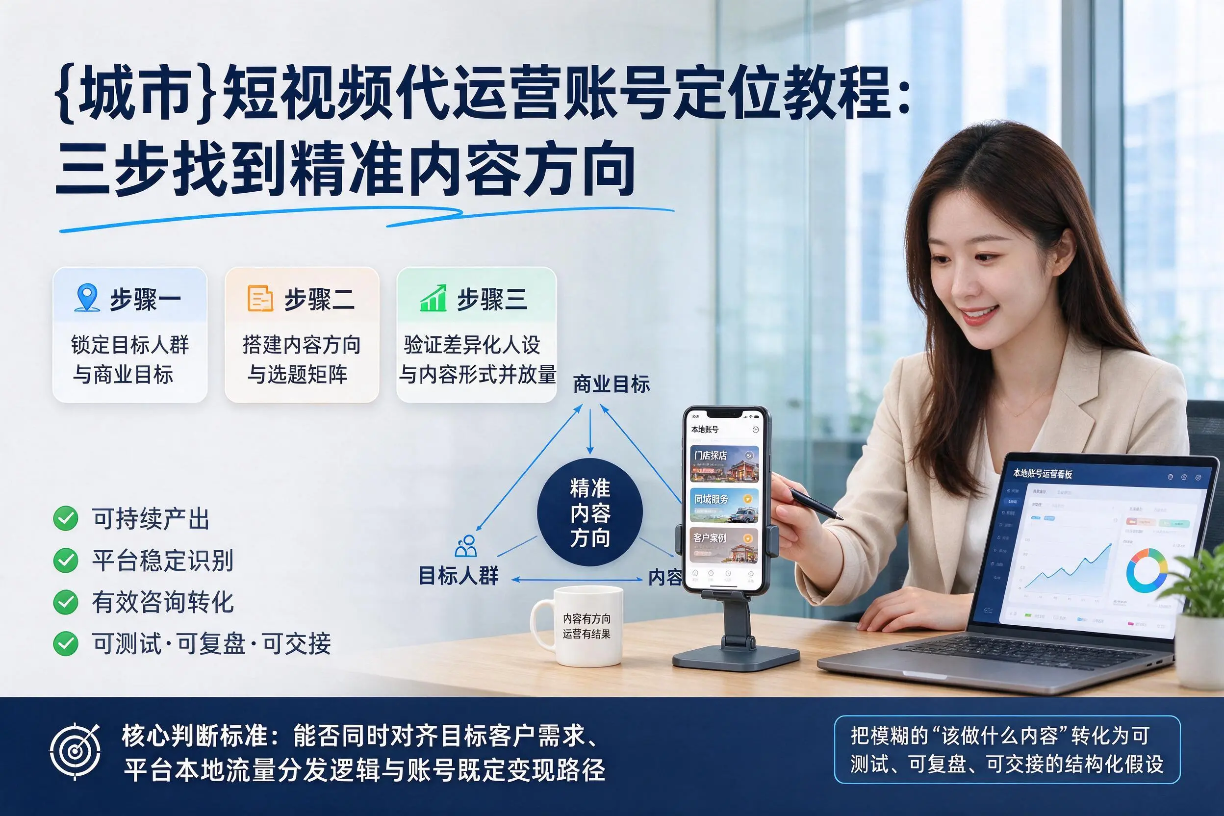 屯昌短视频代运营账号定位教程:三步找到精准内容方向