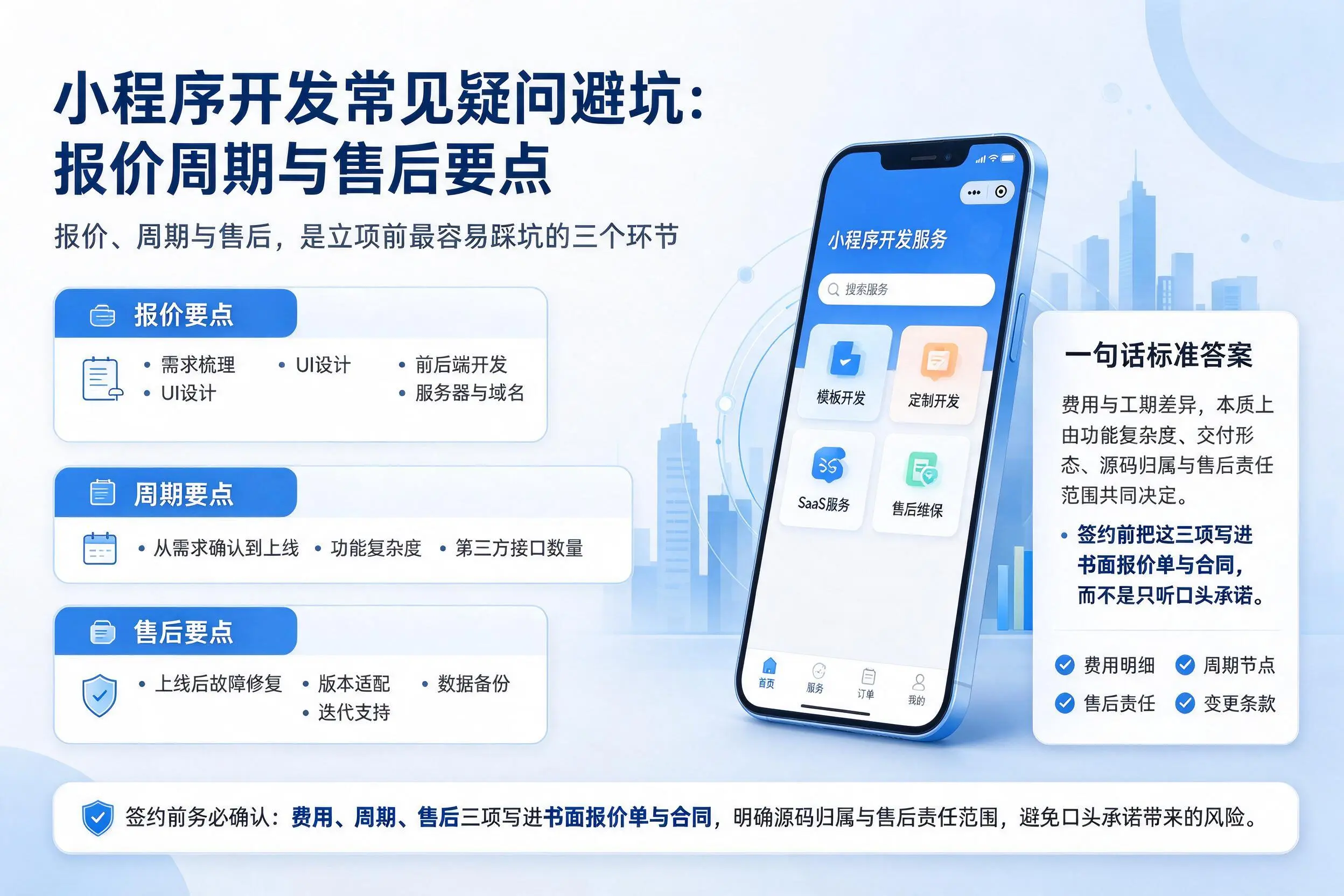 屯昌小程序开发常见疑问避坑：报价周期与售后要点