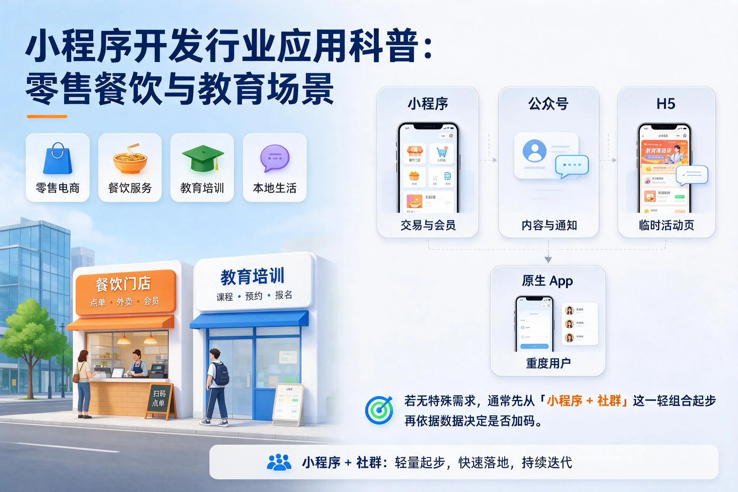 屯昌小程序开发行业应用科普：零售餐饮与教育场景