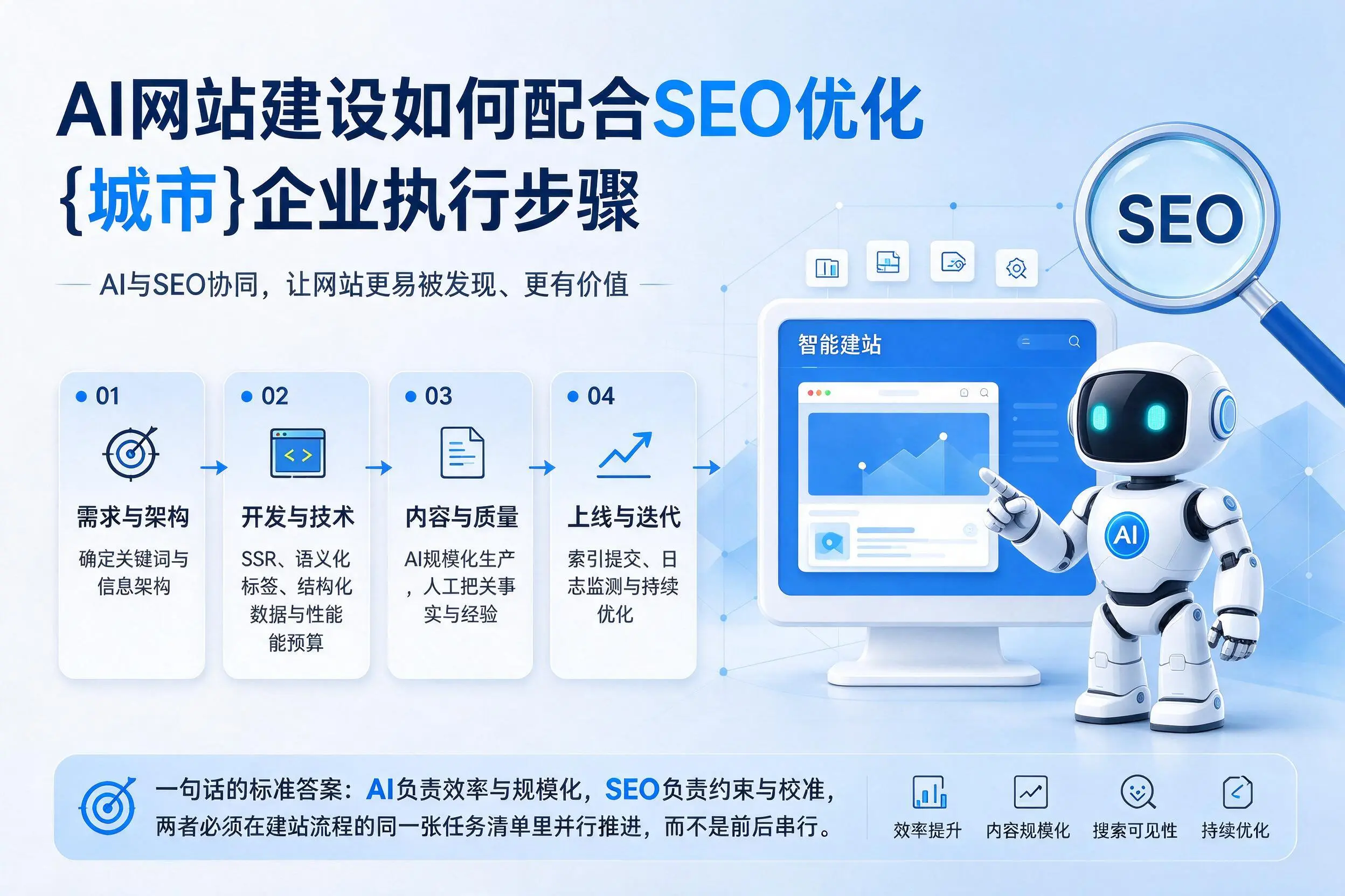 AI网站建设如何配合SEO优化，屯昌企业执行步骤