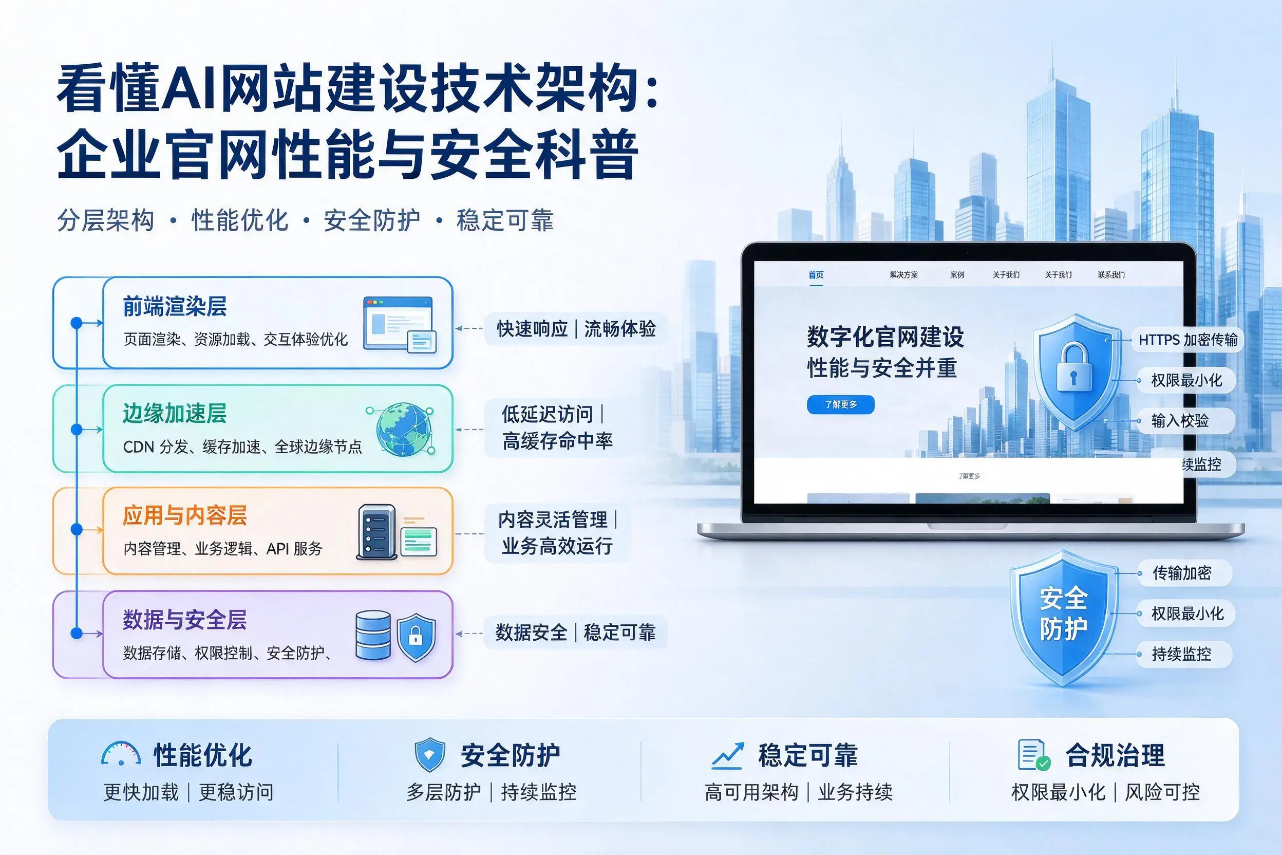 看懂AI网站建设技术架构：屯昌企业官网性能与安全科普