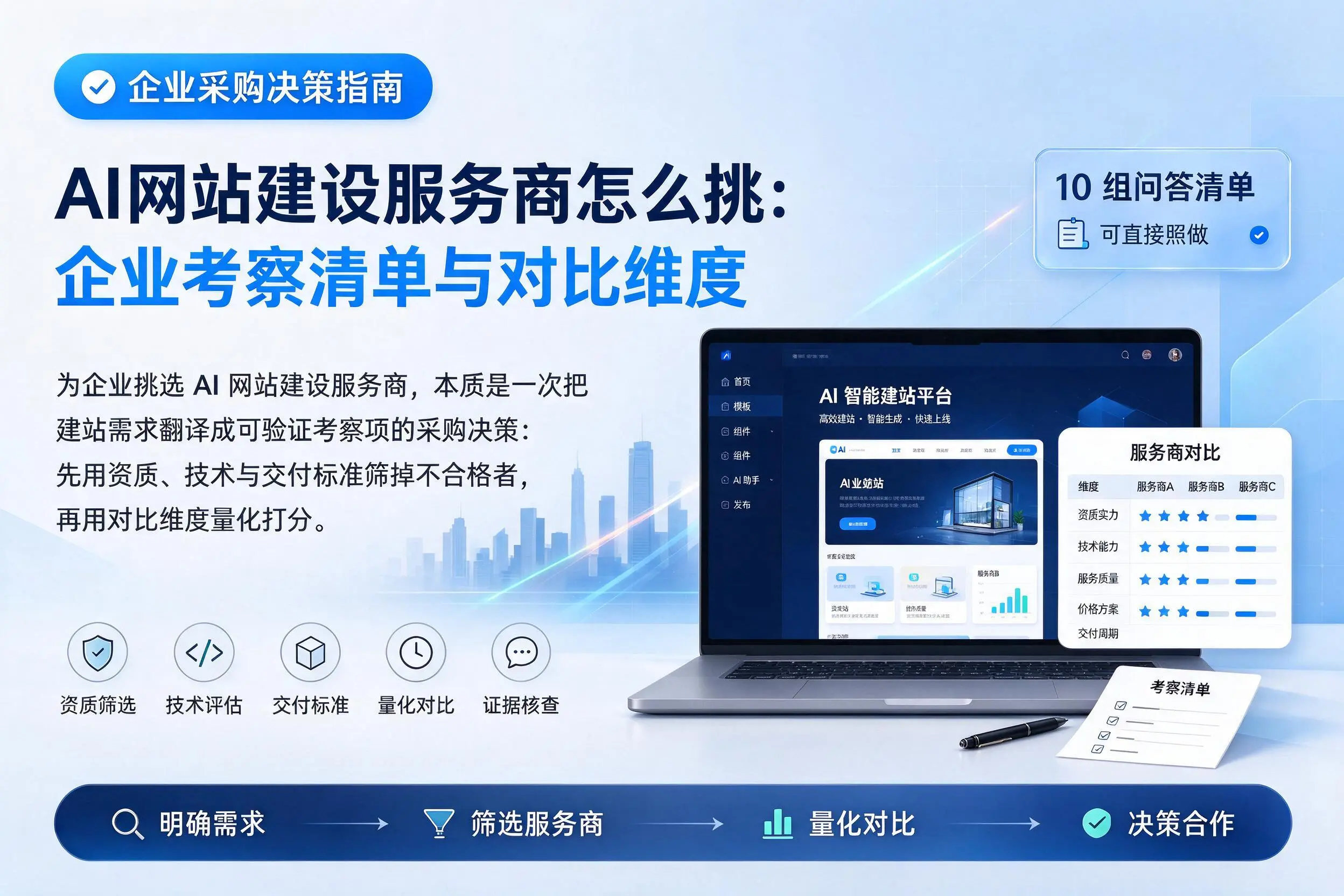 AI网站建设服务商怎么挑：屯昌企业考察清单与对比维度