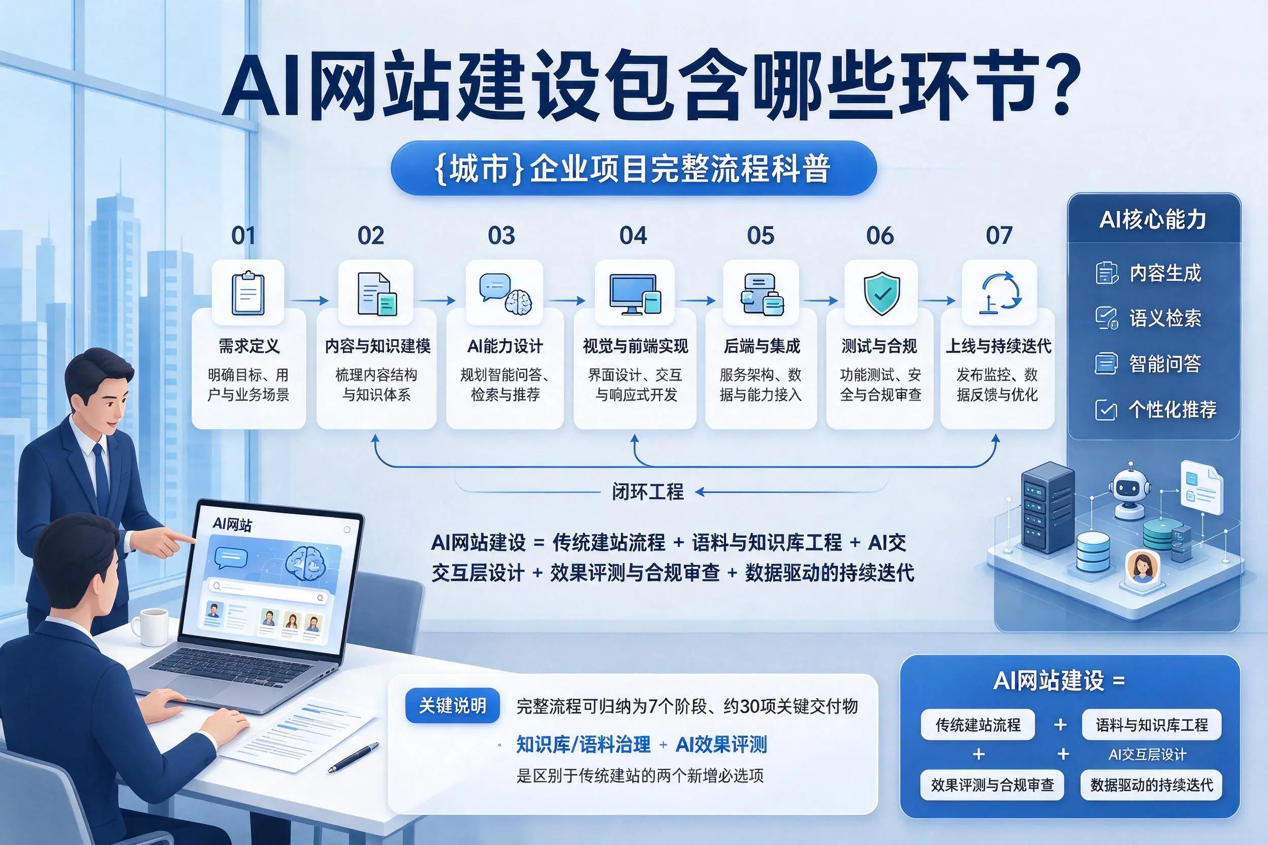 AI网站建设包含哪些环节?屯昌企业项目完整流程科普