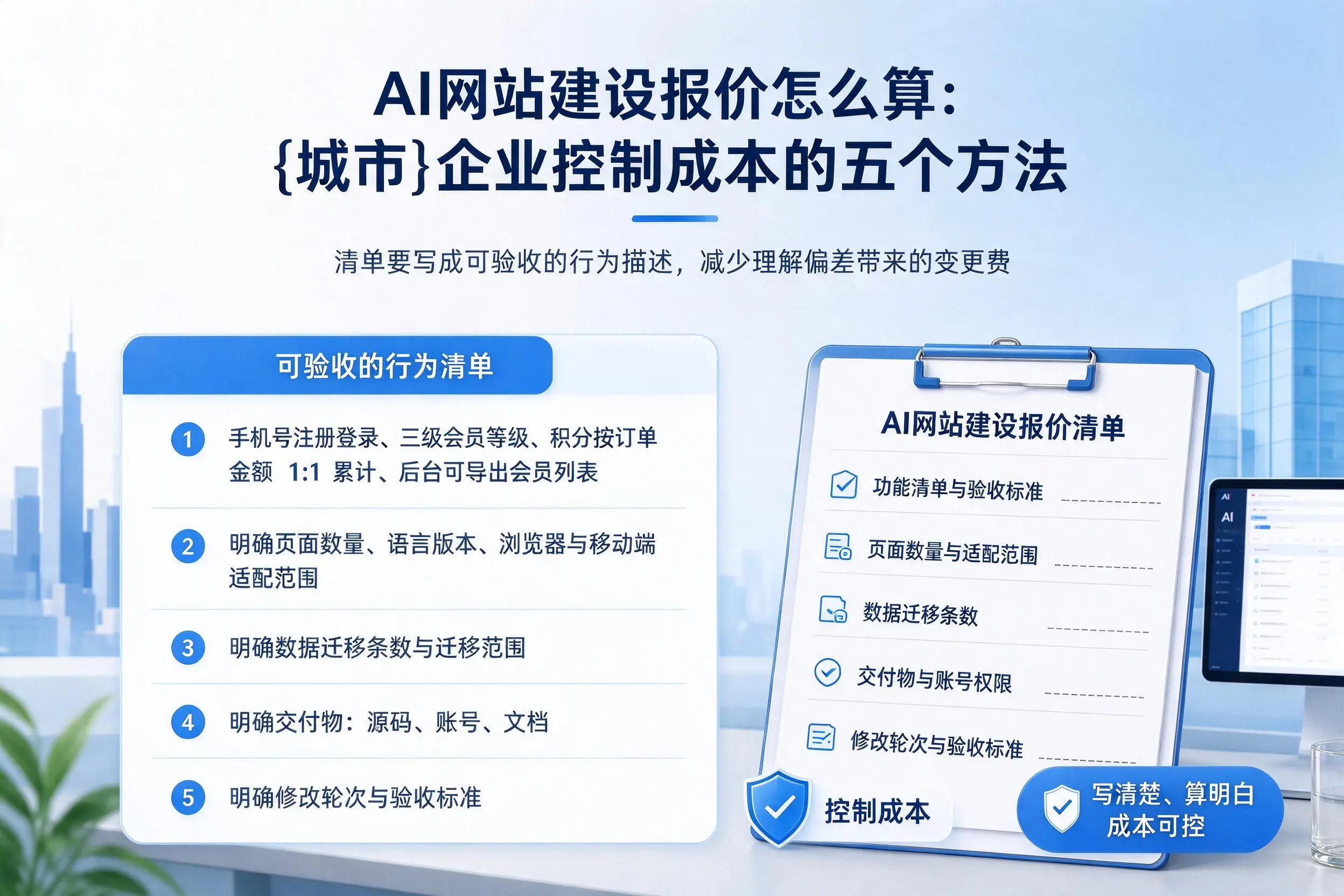 AI网站建设报价怎么算:屯昌企业控制成本的五个方法